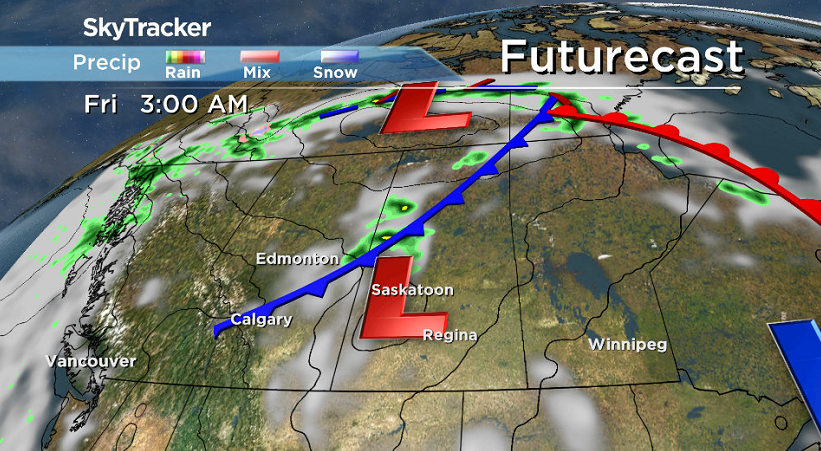 A system slides in early Friday bringing back the clouds and a risk of showers.