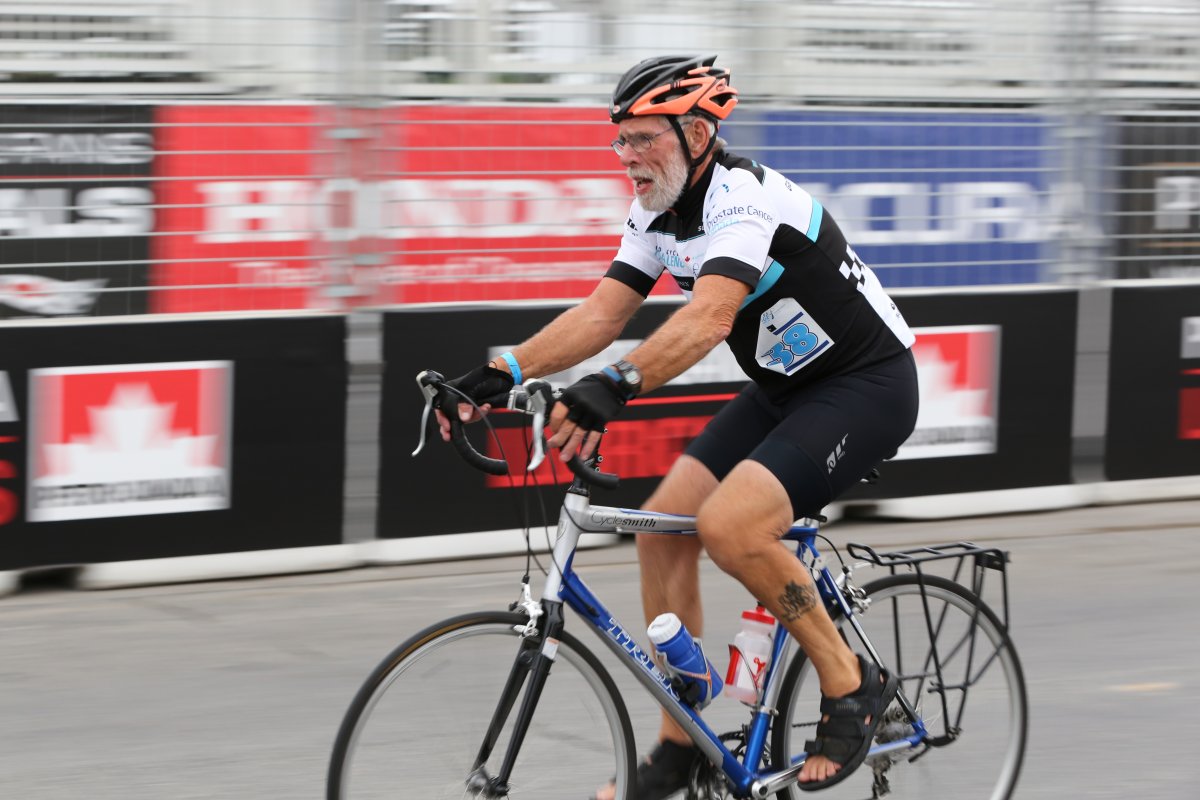 Gary Jones is pictured competing in the Indy Cycling Challenge in Toronto on July 13, 2017.