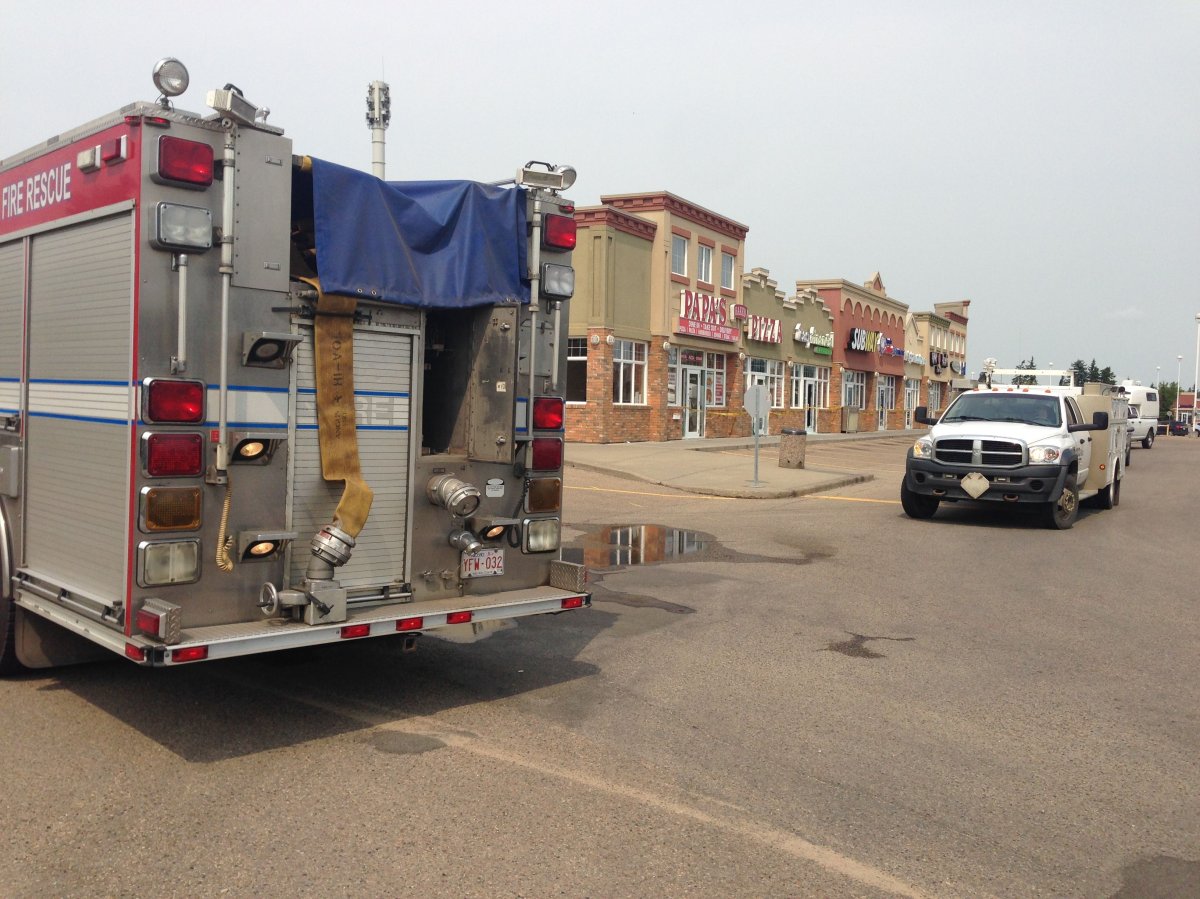 Firefighters were called to a northeast Edmonton strip mall Sunday morning for reports of a gas leak.