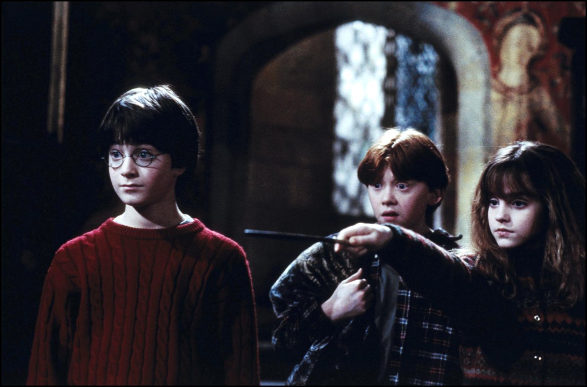 Harry Potter, Ron and Hermione in 'Harry Potter and the Philosopher's Stone.' .