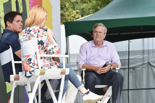 NEW YORK, NY - JULY 22:  (L-R) Mark Cuban, Samantha Bee, and Jeb Bush speak onstage during OZY FEST 2017 Presented By OZY.com at Rumsey Playfield on July 22, 2017 in New York City  


.