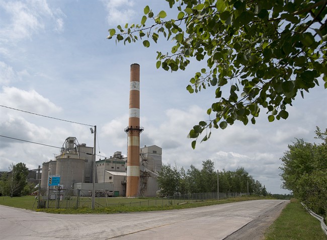 The Lafarge cement plant is seen in Brookfield, N.S. on Wednesday, July 12, 2017. A long-dormant community group in Nova Scotia is assembling again to oppose a company's plan to burn tires in a kiln it uses to make cement.