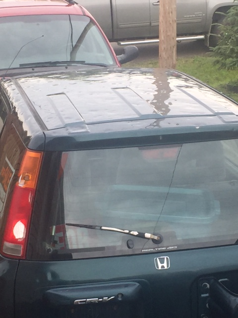 Hail damaged vehicles in Pouce Coupe, B.C.