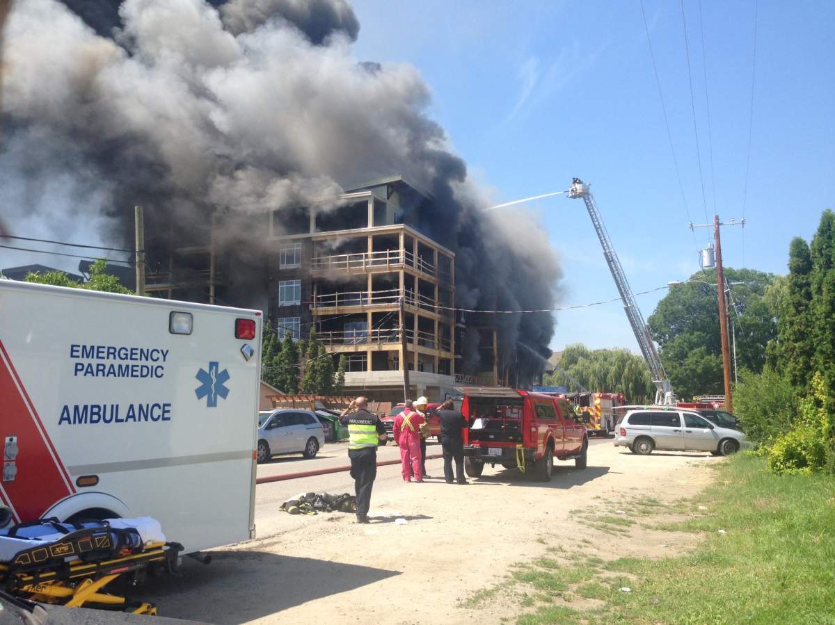 Crews are battling a fire on Truswell Road.