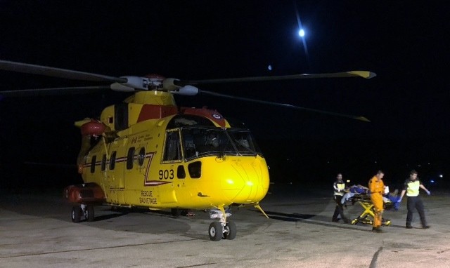 Injured Kelowna hiker rescued from mountain by military helicopter. 