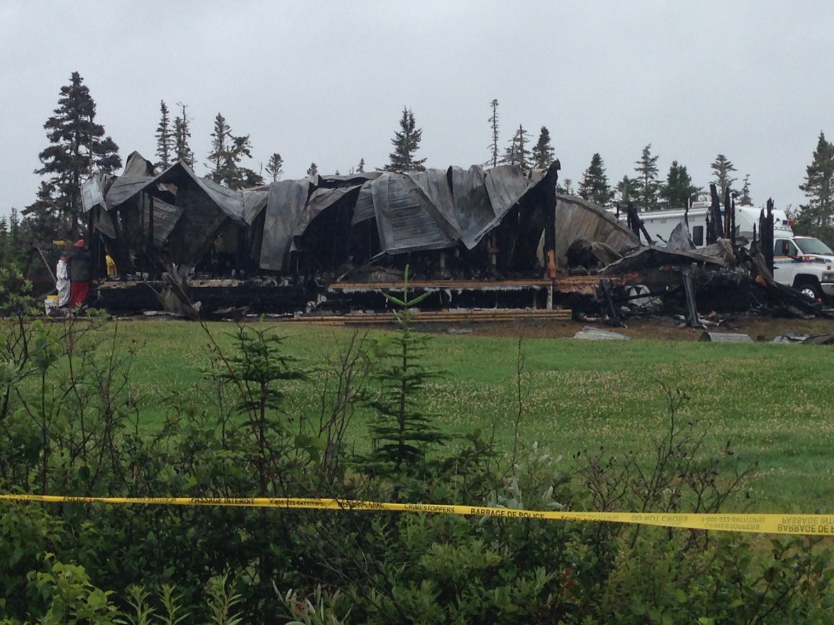 The remains of a home in Clam Harbour where a body was found by emergency personal.