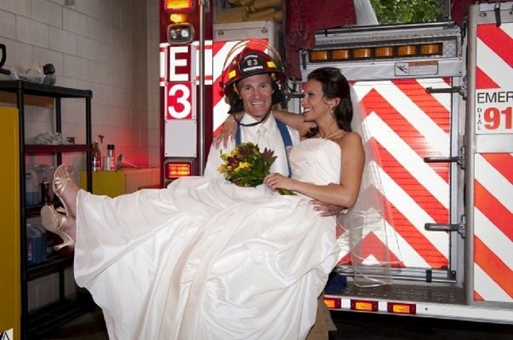 Kim Sawatzky and her husband Steve celebrating their wedding day. 