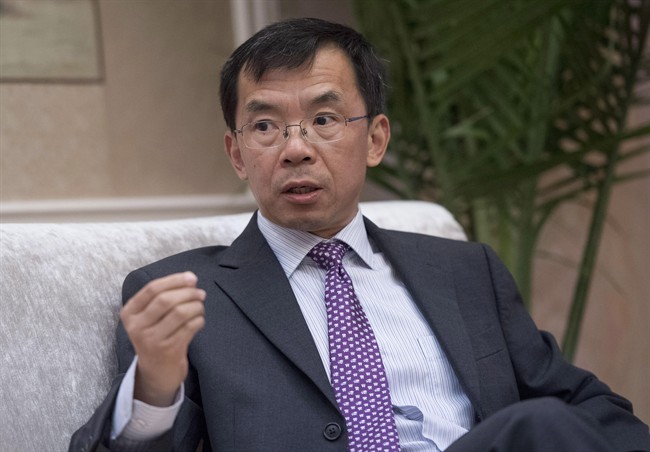 China's Ambassador to Canada Lu Shaye participates in an interview at the Embassy of the People's Republic of China in Canada, in Ottawa on Thursday, June 29, 2017. 