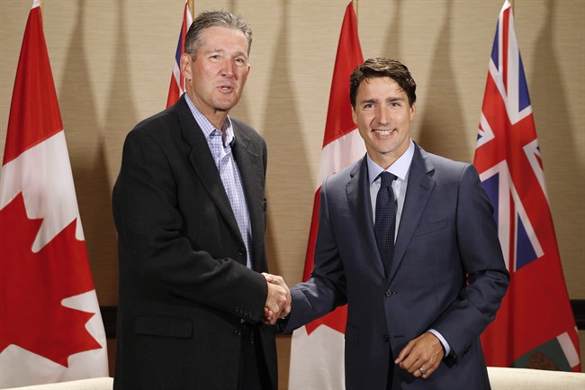 Manitoba premier Brian Pallister and prime minister Justin Trudeau discussed the Manitoba-Minnesota Transmission Line, which the federal government has not yet given approval.