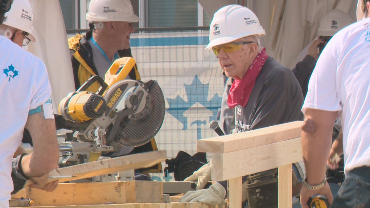 President Jimmy Carter was building with Habitat for Humanity in Winnipeg this summer.