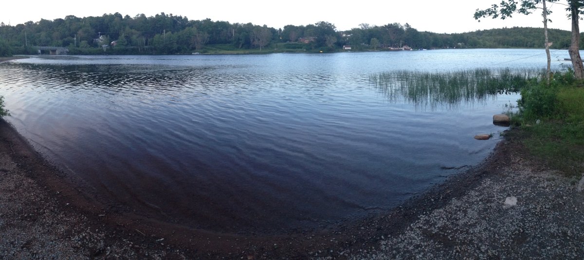 Lake Echo in Eastern Shore, N.S., is pictured. High bacteria levels have resulted in the beach to be closed to swimming until further notice.