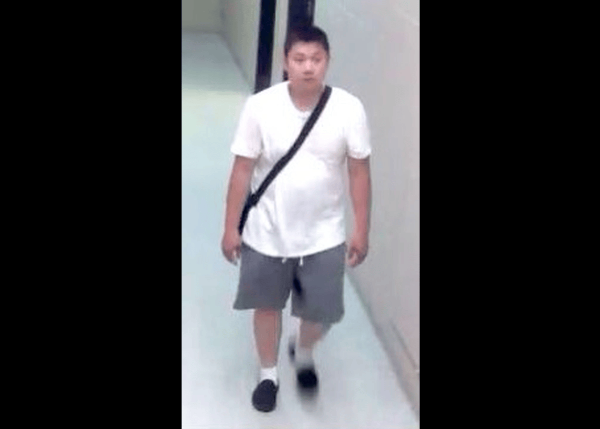 Police say a man was seen on video camera disposing of a bag that was later found to contain a puppy.