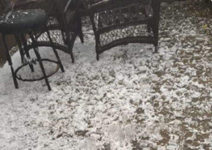 Hail seen in the Leduc, Alta. area on July 3, 2017.