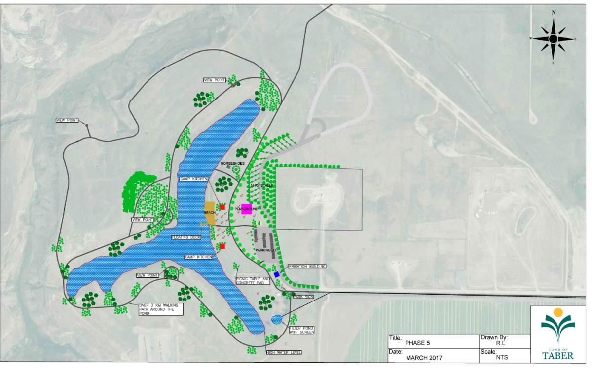 Proposed design for Taber trout pond area.