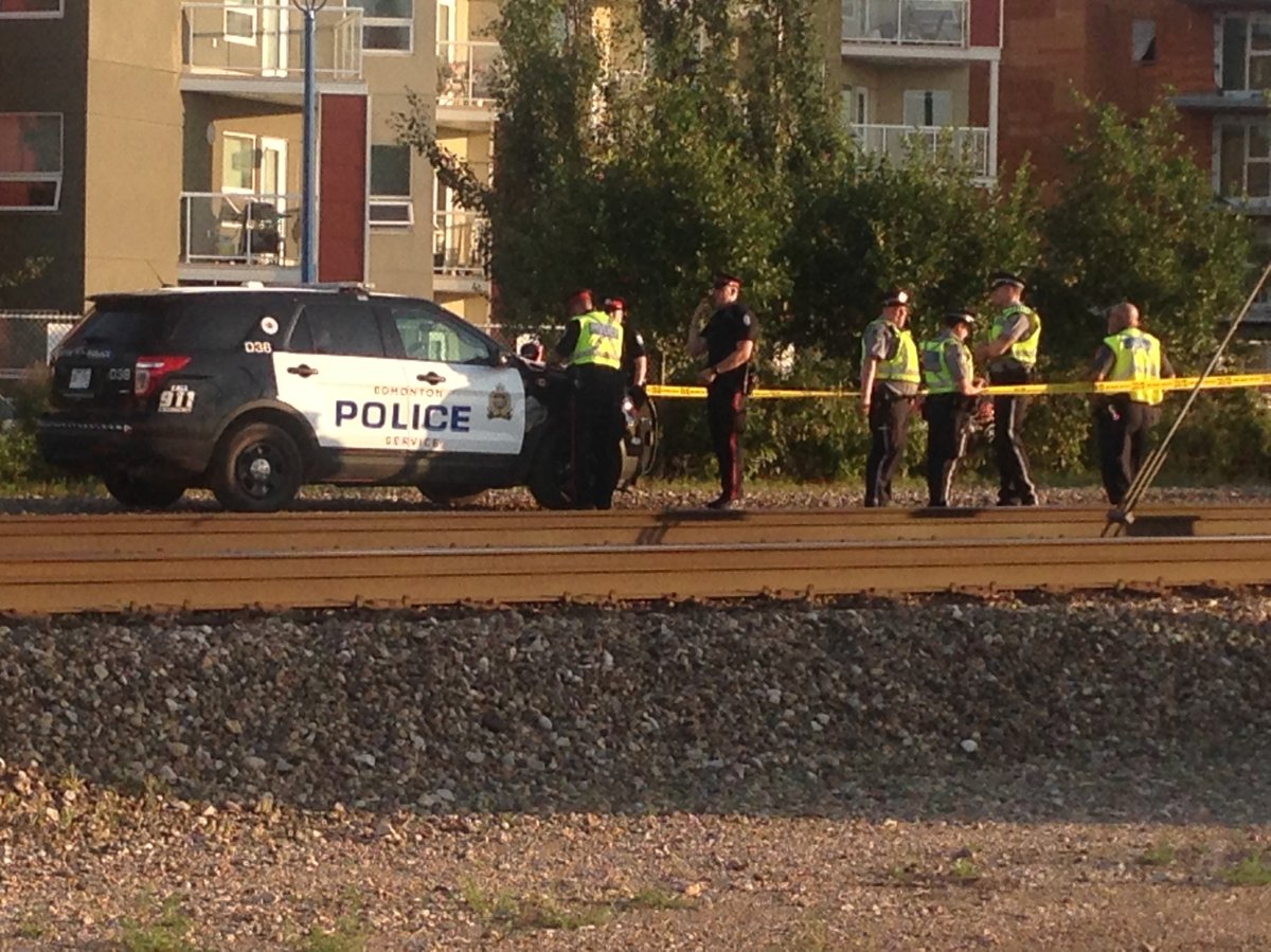 Edmonton police investigating after a man in his 20s was struck by an Edmonton Transit System LRT train between the Stadium and Coliseum stations Friday morning. July 7, 2017.