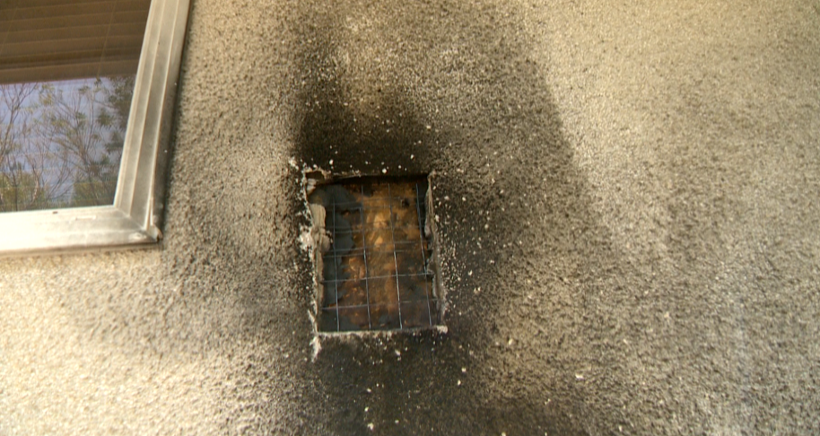 Meter box caught fire after dry conditions caused ground to shift.