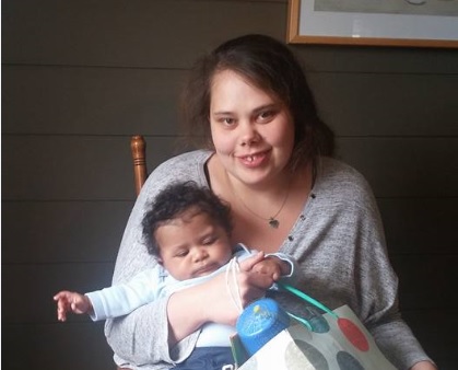 Kendra Czerwinski holding her 5-month-old son Aidan.