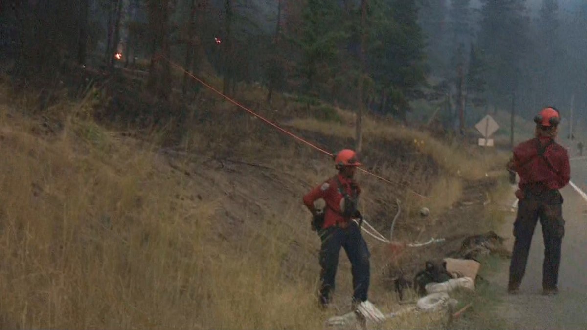 BC Wildfire crews wrap up after four fires were sparked along Highway 97 near Monte Lake, B.C. Monday, July 31.