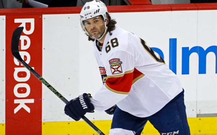 January 31, 2016: Florida Panthers forward Jaromir Jagr (68) smiles during  the NHL All-Star Game