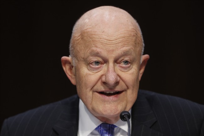 This May 8, 2017 file photo shows former National Intelligence Director James Clapper testifying on Capitol Hill in Washington.