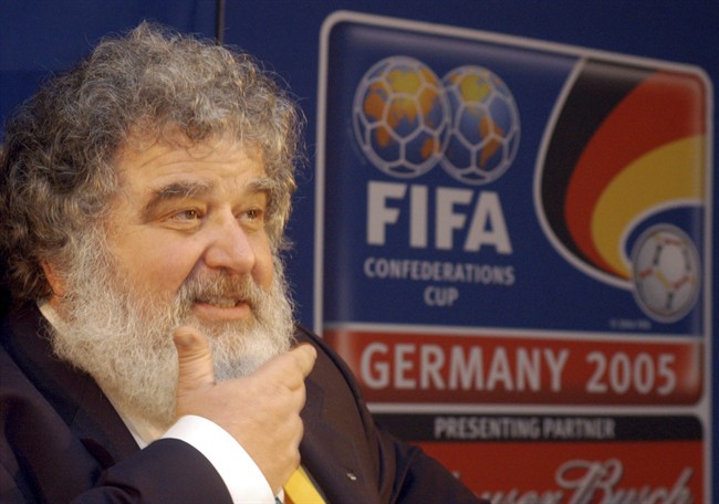 In this Feb. 14, 2005 file photo, Confederation of North, Central American and Caribbean Association Football (CONCACAF) general secretary Chuck Blazer attends a press conference in Frankfurt, Germany. 