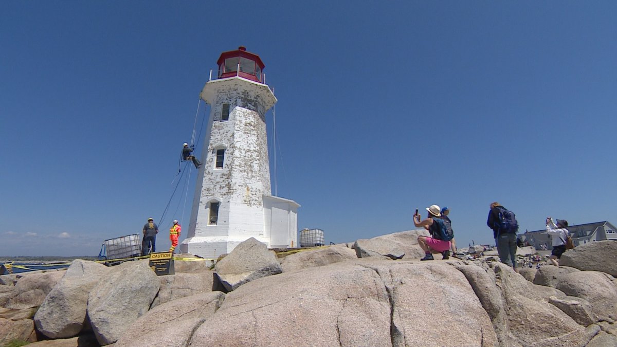 Police are searching for a man who attempted to move an SUV from its parking spot at Peggy's Cove, injuring two people.