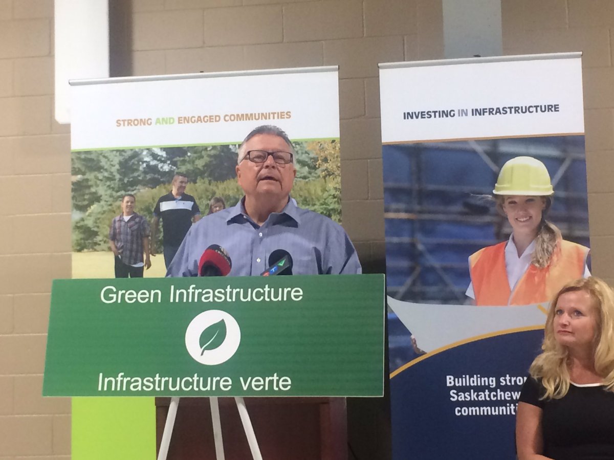 Public Safety minister Ralph Goodale announces funding for wastewater treatment upgrades.