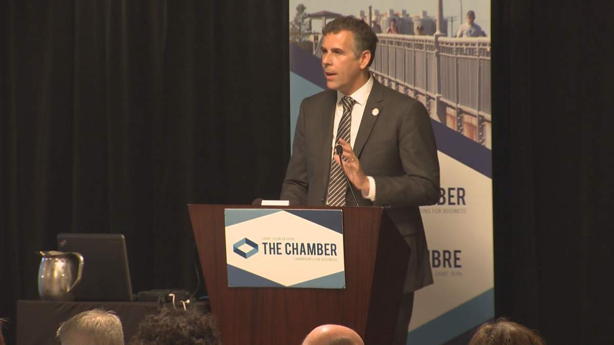 Saint John Mayor Don Darling delivers his first State of the City address on July 6, 2017.