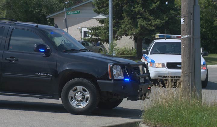 Saskatoon police are on the lookout for a black Nissan Titan after a man was found with a gunshot wound on Saturday morning.