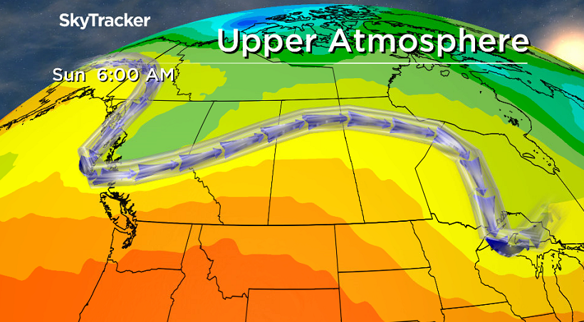 An upper ridge of high pressure builds back in the heat on Sunday.