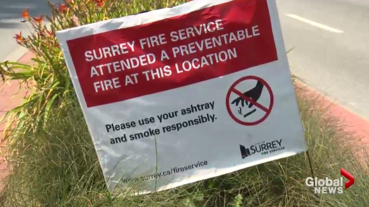 Surrey firefighters target smokers with new sign campaign - image