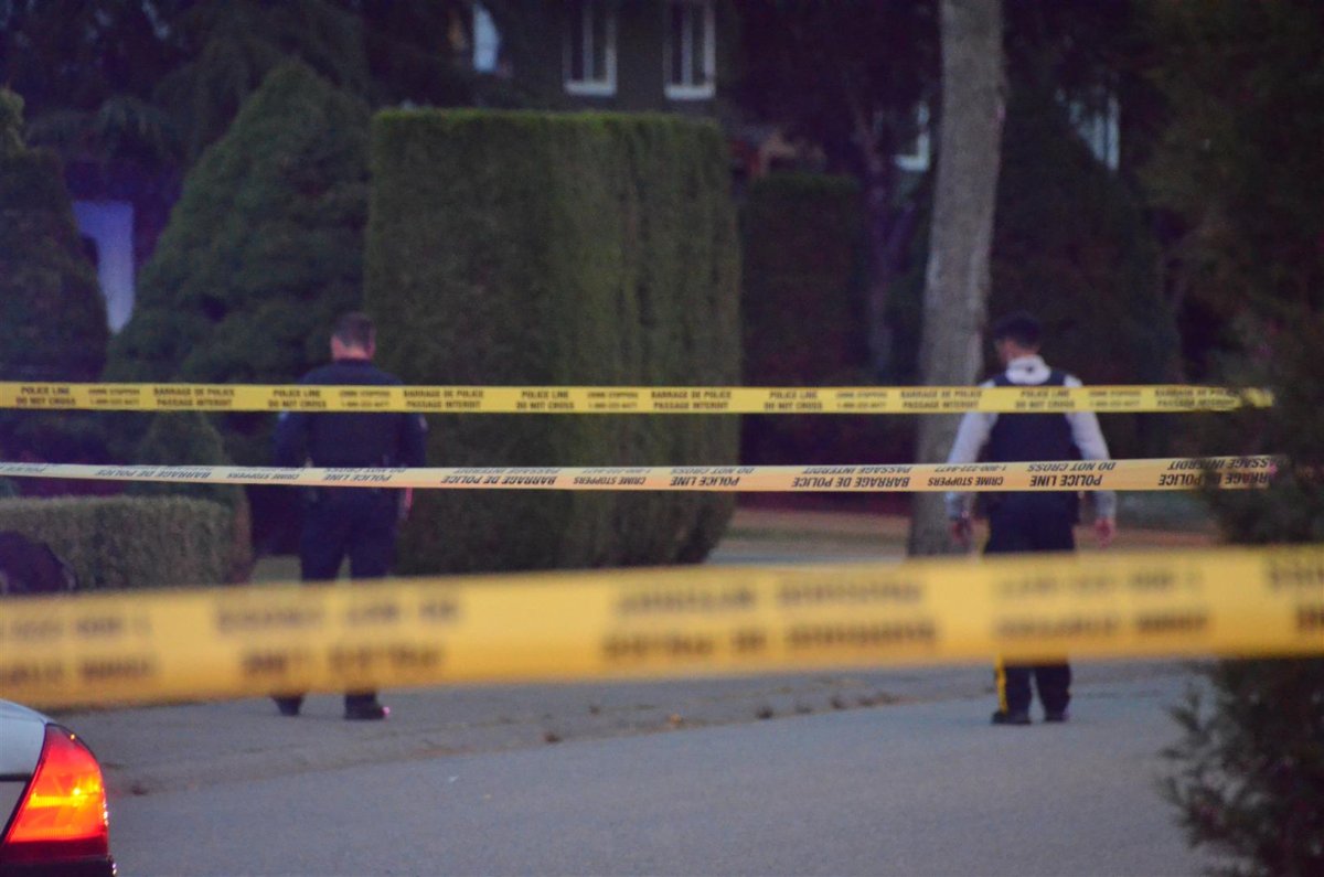 RCMP officers on scene in Surrey Thursday night.