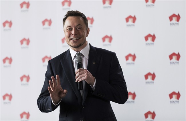 Tesla CEO Elon Musk talks about the development of the worlds biggest lithium-ion battery in Adelaide, Australia, Friday, July 7, 2017.