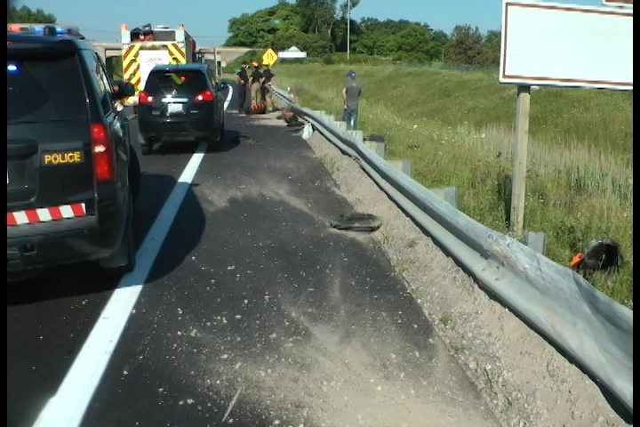 A man managed to walk away after flipping his vehicle on Highway 401 near Cobourg, Ont. earlier this week.