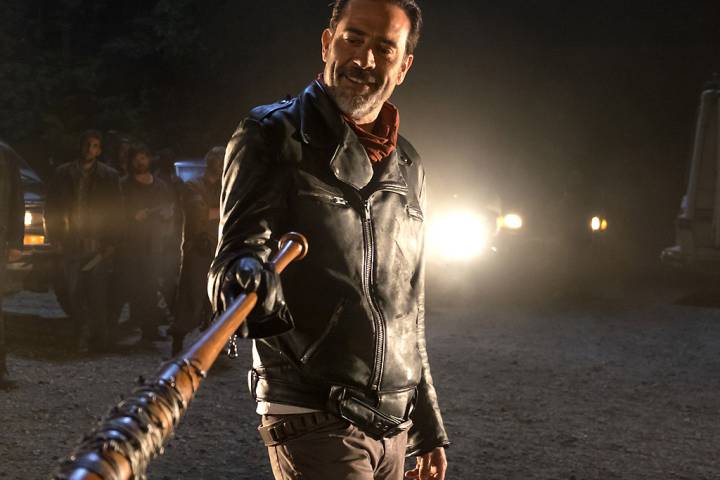 Negan (Jeffrey Dean Morgan) tortures his captives in the Season 7 premiere of 'The Walking Dead.'.