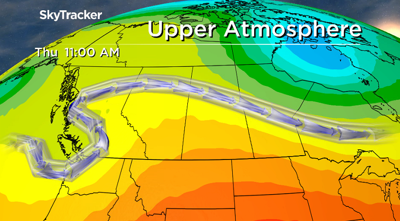 Upper ridge rebuilds the heat and sunshine into the end of the week.