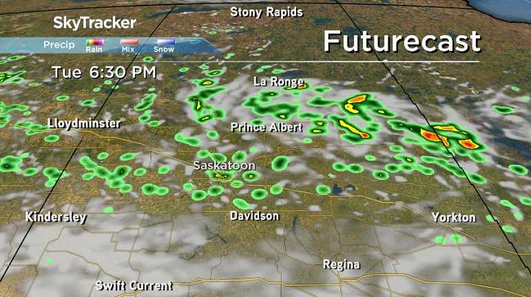 Showers are expected to move through Tuesday afternoon and evening.