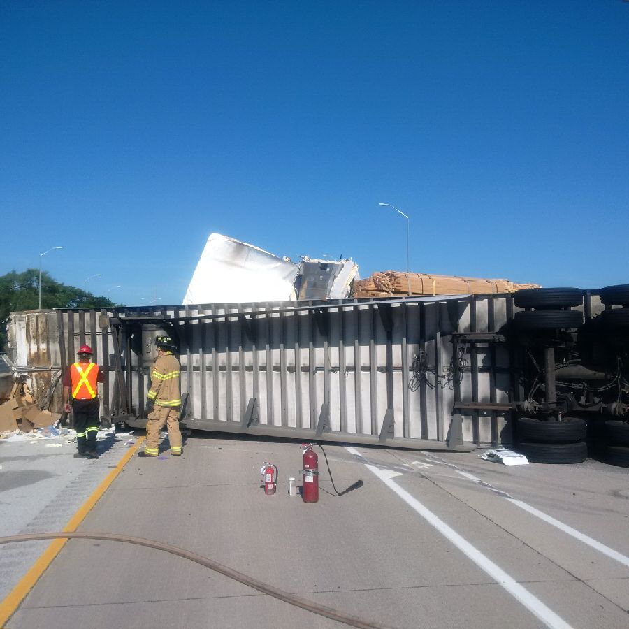 Lambton OPP say there were only minor injuries reported after a crash involving three tractor trailers on the westbound 402 in Sarnia Tuesday morning.