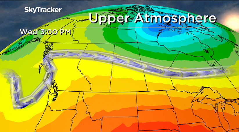 Rebuilding upper ridge funnels back in the BC wildfire smoke Wednesday into Thursday.