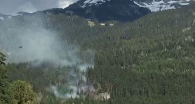 Firefighters tackled a fire on Blackcomb Mountain, near Whistler Village.