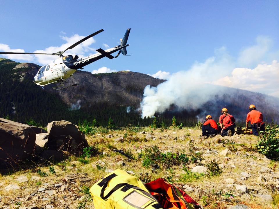 An image of fire personnel posted on Twitter by the BC Wildfire Service in 2017.