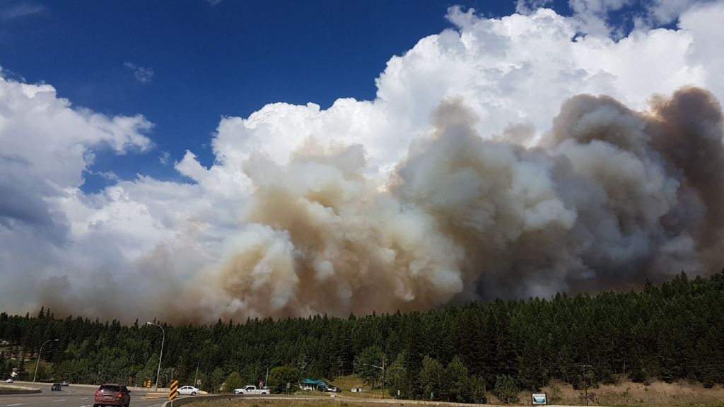 A fire near the Williams Lake airport on July 7, 2017.