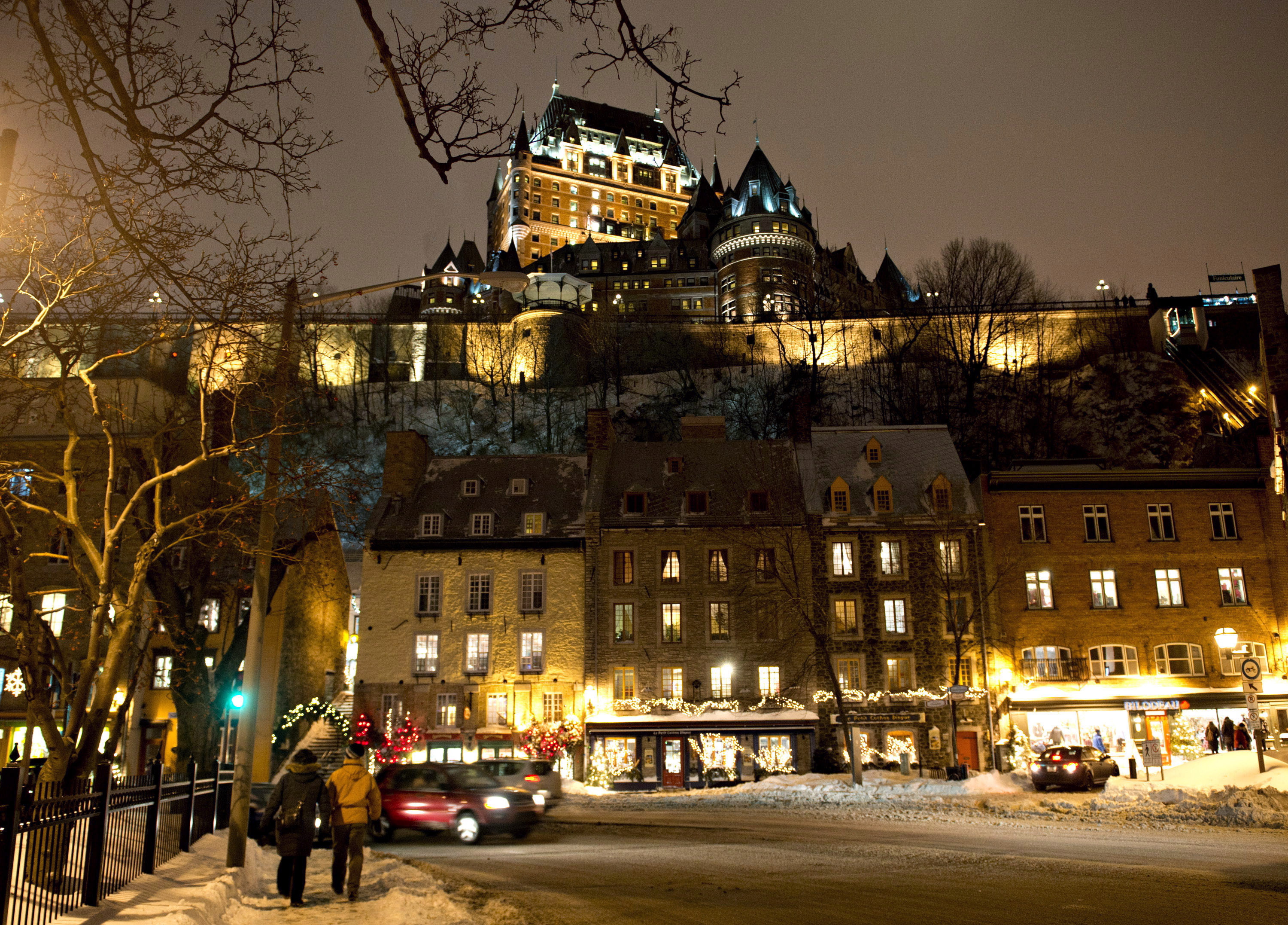 het Chateau Frontenac in oude historische Quebec Stad maandag, Dec. 23, 2013.