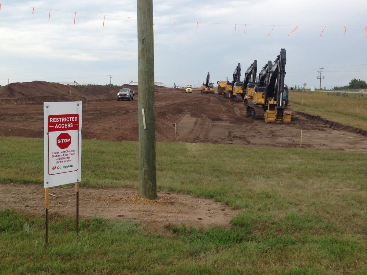 Enbridge launches construction on Line 3 replacement program. Crews get to work in Hardisty, Alta. on Monday, Aug. 7, 2017.