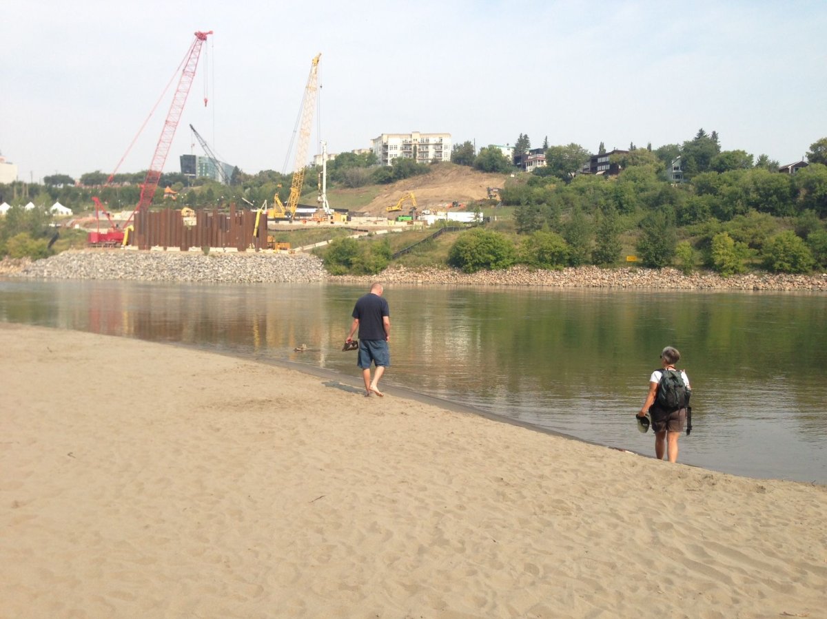 LRT construction has resulted in an urban beach in Edmonton.