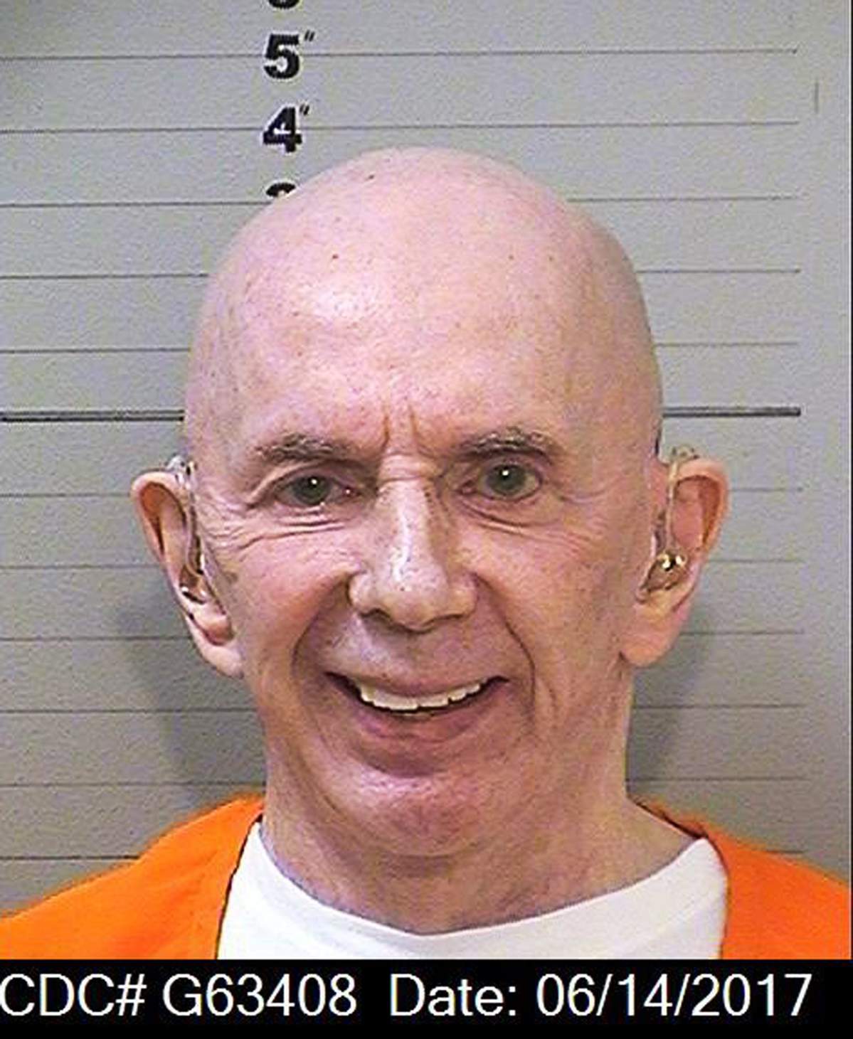 This June 14, 2017 mugshot provided by the California Department of Corrections and Rehabilitation shows rock 'n' roll music producer Phil Spector, completely free of the huge hair that was so striking during his murder trial. 