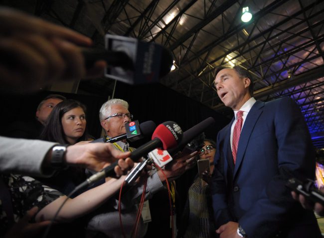 Finance Minister Bill Morneau speaks with reporters following a meeting at the Assembly of First Nations annual general meeting in Regina on Thursday, July 27, 2017. 

