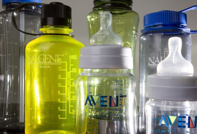 Sport and baby bottles that apparently contain the compound bisphenol A are seen in North Vancouver, B.C., April 18, 2008.

