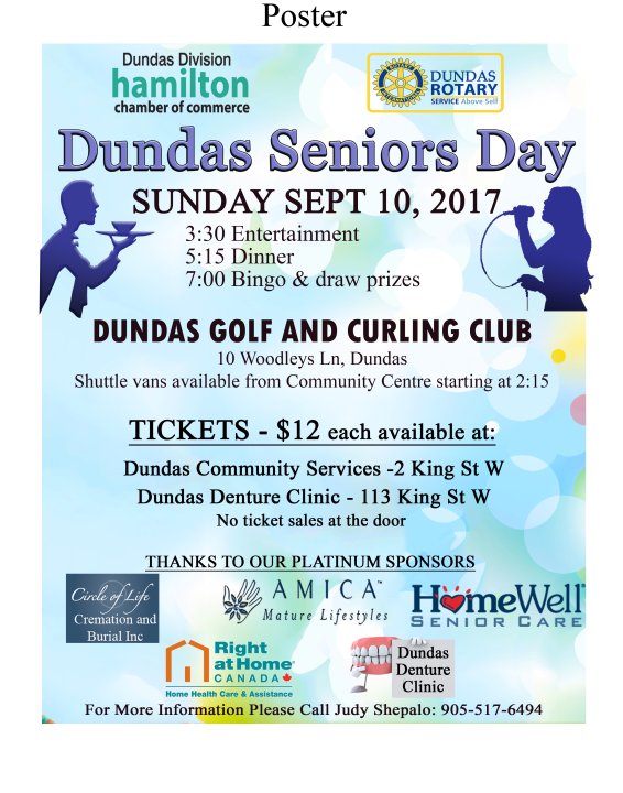 Dundas Senior’s Day Celebration! GlobalNews Events