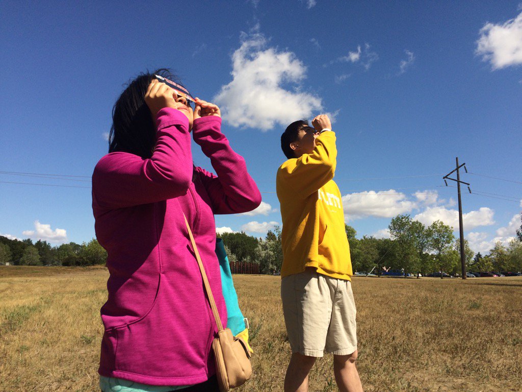 Canadians across the country were wearing goggles on Monday to catch a glimpse of the solar eclipse. That was no different here in the Queen City. 